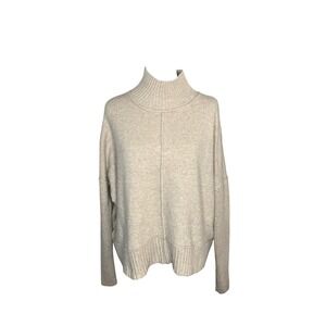 Maeve Anthropologie Mock Funnel Neck Camel Wool Blend Cropped Sweater Small